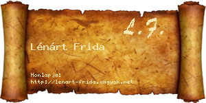 Lénárt Frida névjegykártya